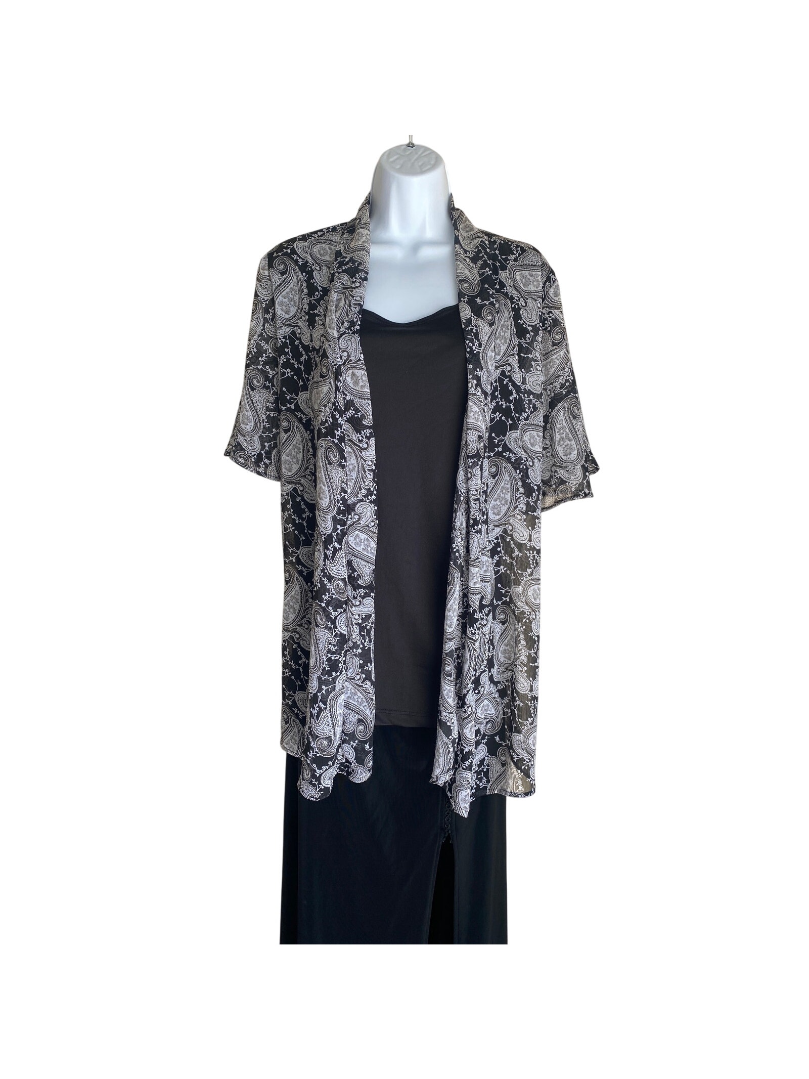 Vtg Plus Xl Boho Sheer Floral Layer Blouse Coquette Cottagecore Goth Whimsigoth